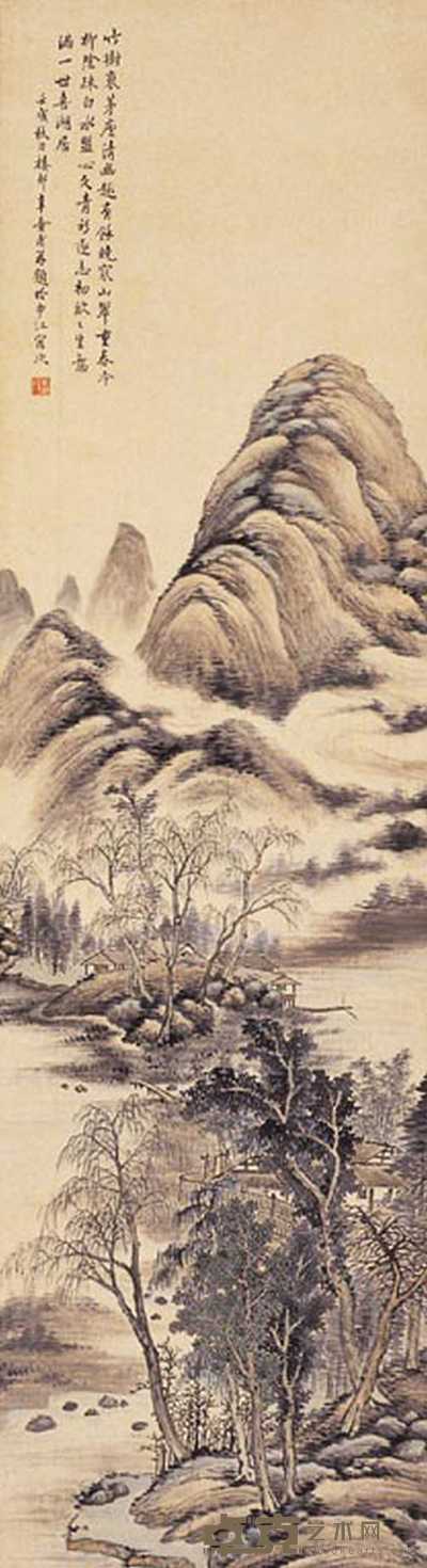 楼辛壶 山水 立轴 149×40cm